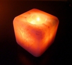 Kristallsalz-Teelichthalter "W�rfel", 600-700 g