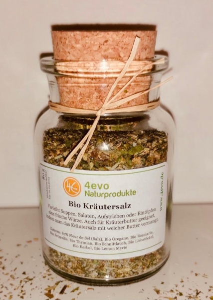 Bio Kräutersalz im Korkenglas (80 g)